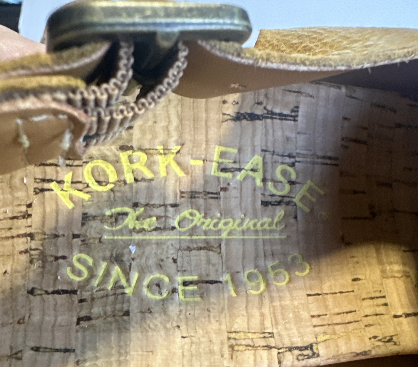Kork Ease Alex Sandal Size 6 M Yellow Leather Wedge Cork 3 1/4 Inch Heel