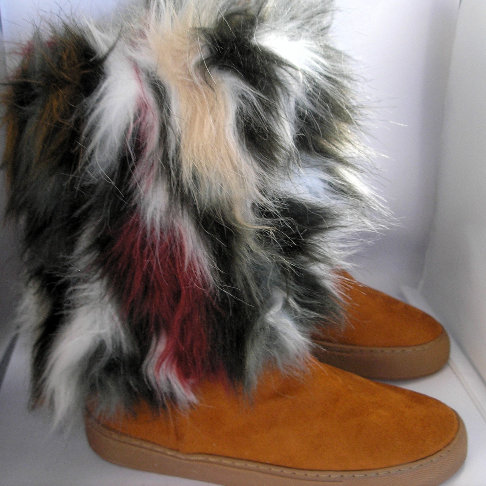 BELLINI AIRBRUSH II BOOTS FAUX FUR SHAFT WHITE,BLACK,BROWN & RED 7 WIDE