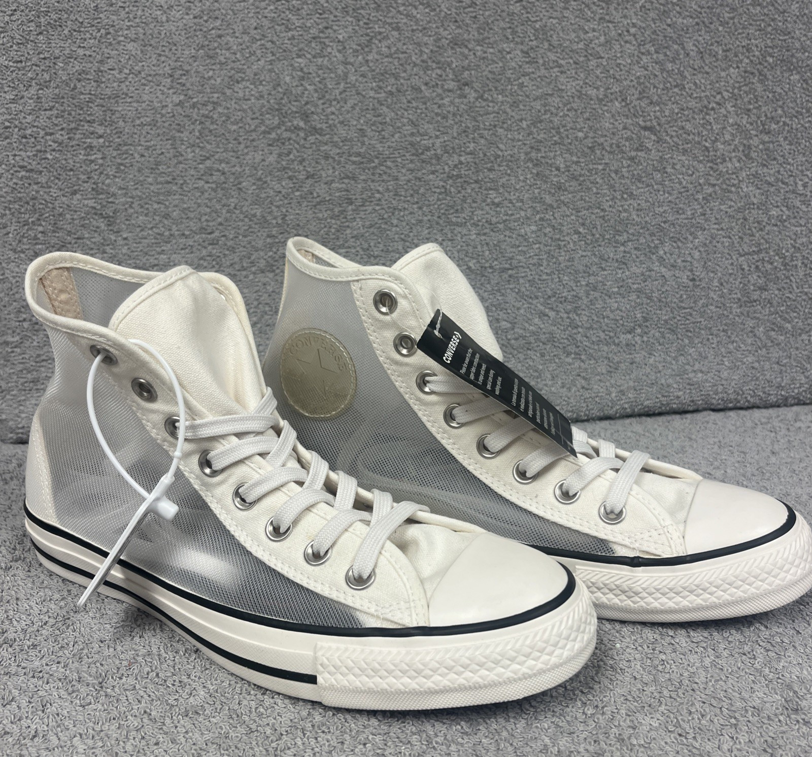 Converse Chuck Taylor All Star Ladies See Thru White High Sneakers Size 9