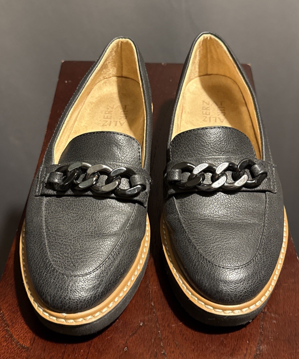 Naturalizer N5 Comfort Shoes Womens 7 M Gadget Loafers Flats Black Slip On