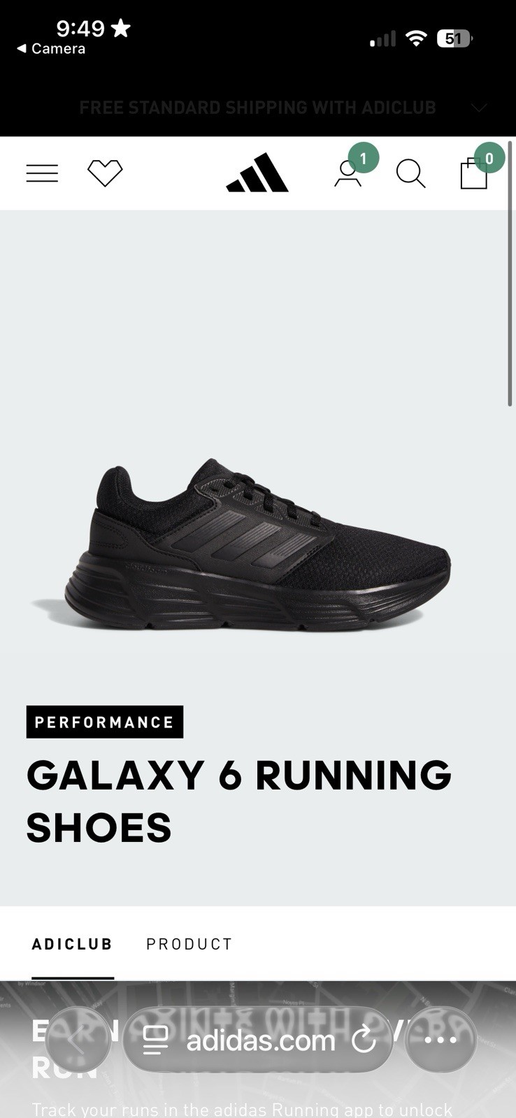 adidas shoes women 7.5 Galaxy 6 All Black Barley Worn