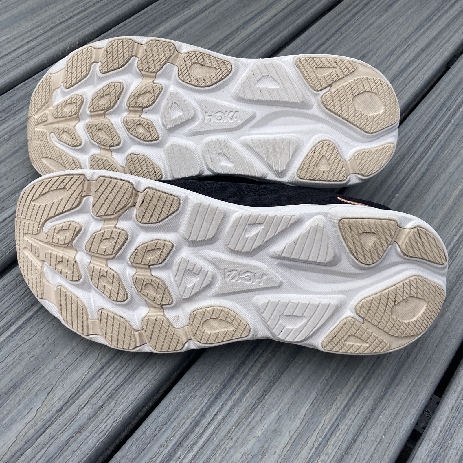 Hoka Clifton 10 Shoes Women 9.5 Black/ Rose Gold Athletic Running Sneaker