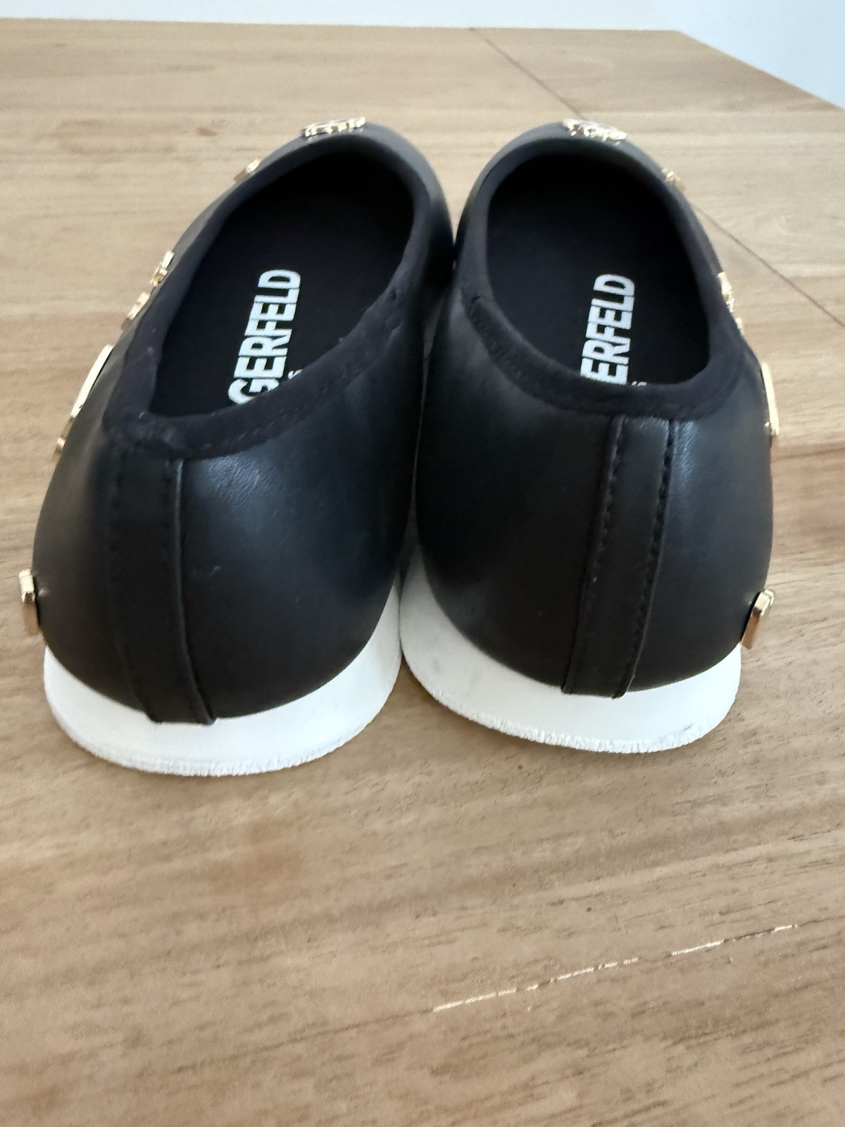 Karl Lagerfeld Paris Flats Black Choupette Charm Ballet Shoes Womens 10