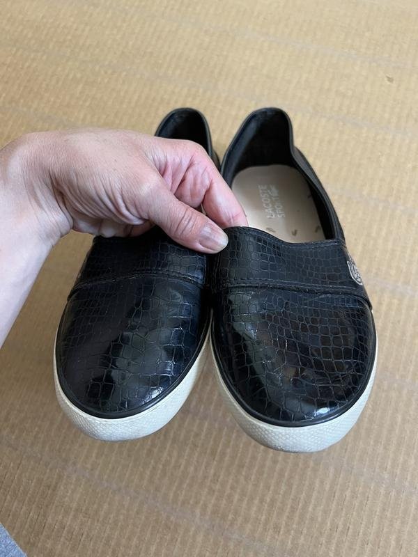 women lacoste loafers black artificial leather 37