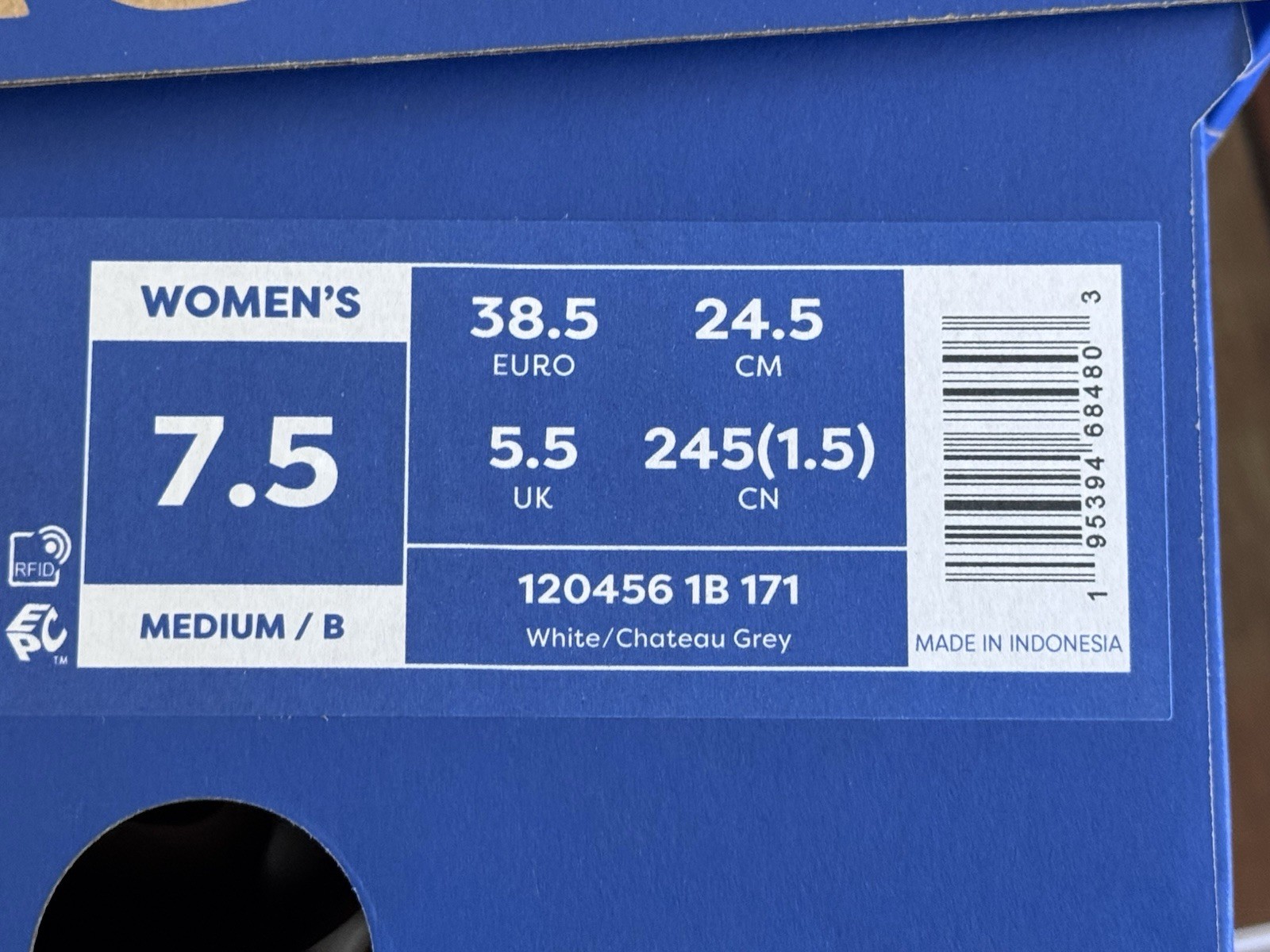 Women’s Size 7.5 Brooks Running Shoes White Chateau Grey 120456 1B 171 NIB