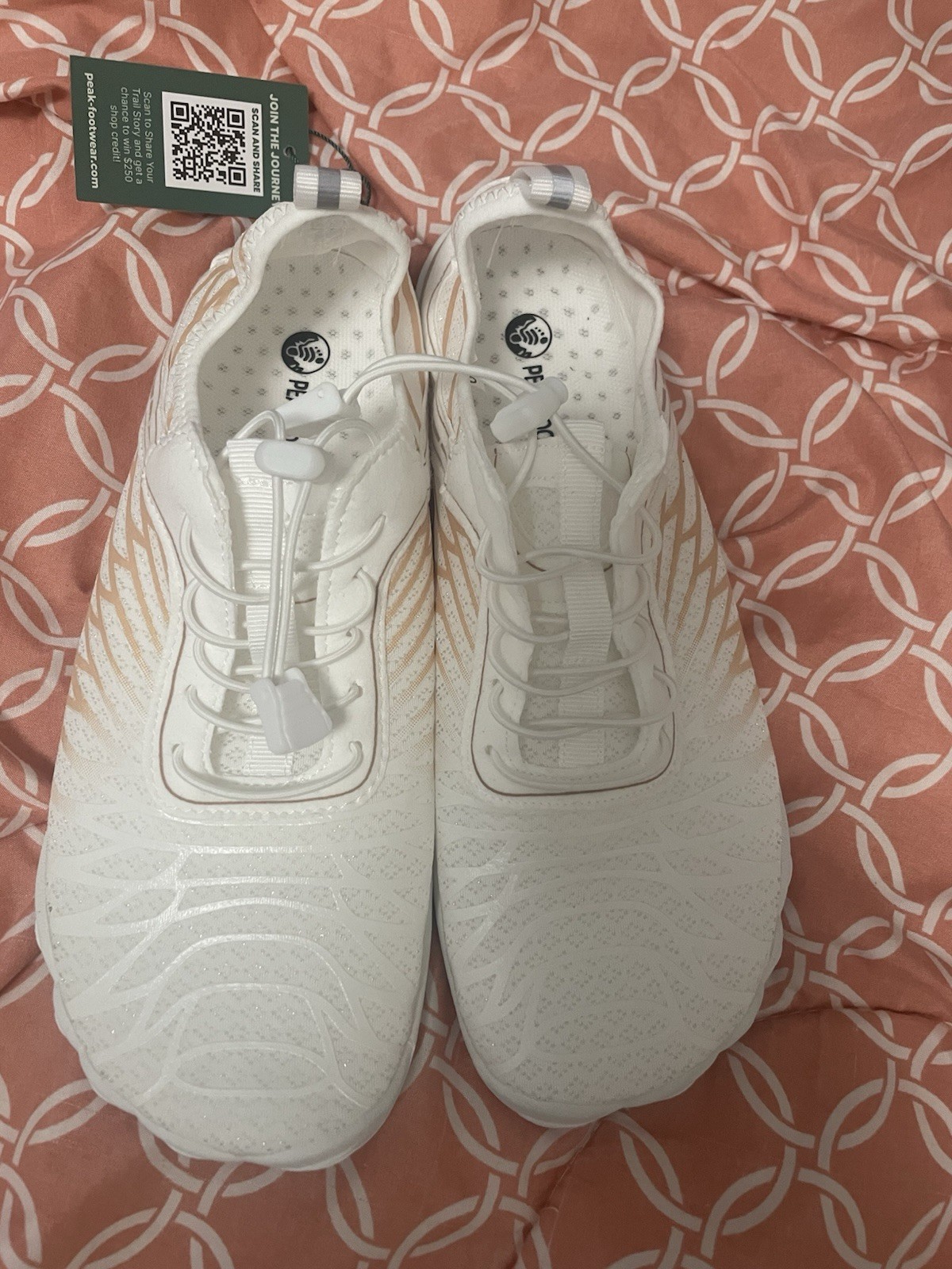 NWT Hike Footwear Shoe Lorax Pro Barefoot White/Pink/Peach EU39 W8-8.5 M6-6.5