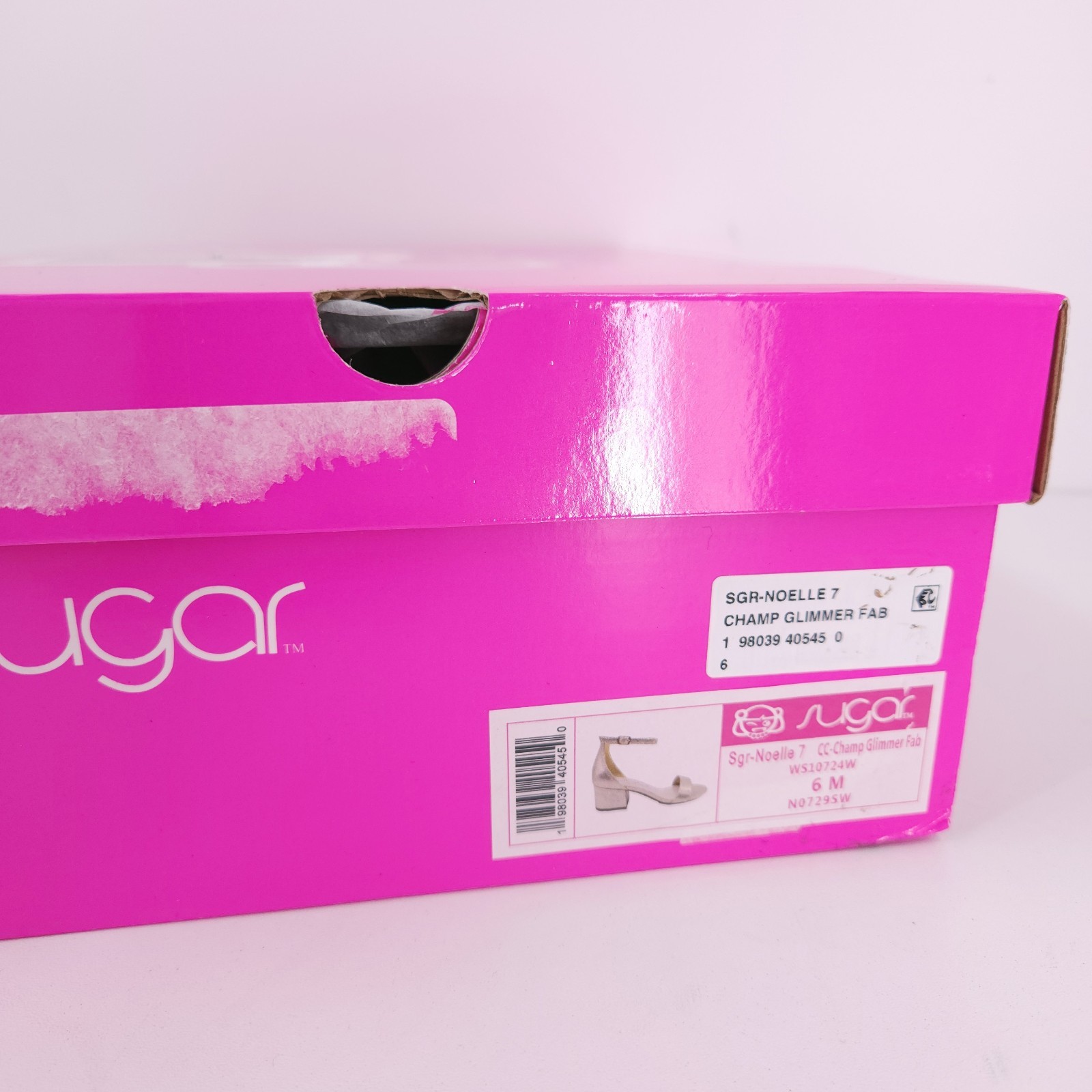 Sugar Noelle Champ Glimmer Fab Block Ankle Strap Sandals Womens Size 6 M
