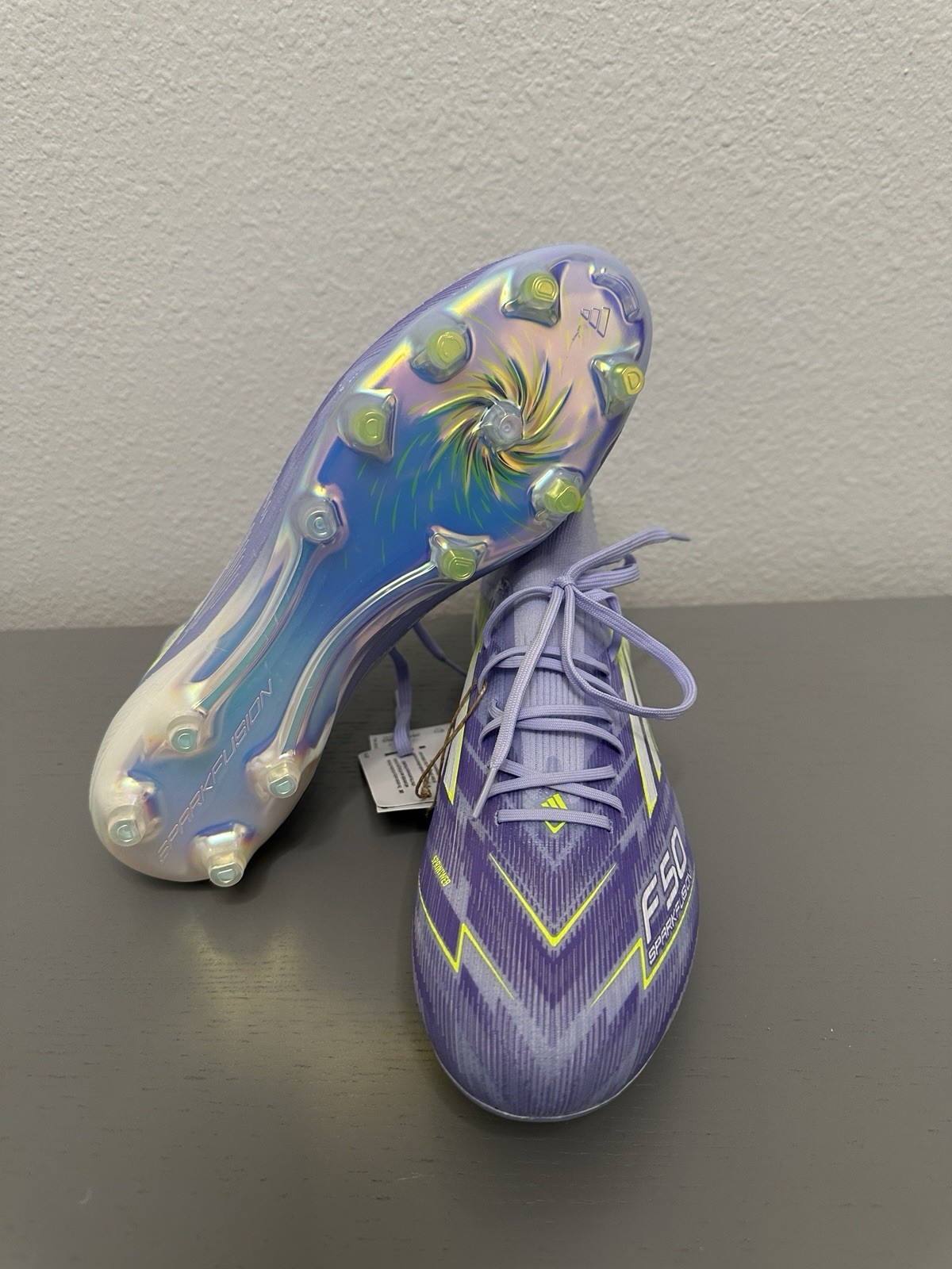 adidas F50 Sparkfusion Elite Mid FG/AG Womens Sz 8.5 Soccer Cleats Violet JH7648