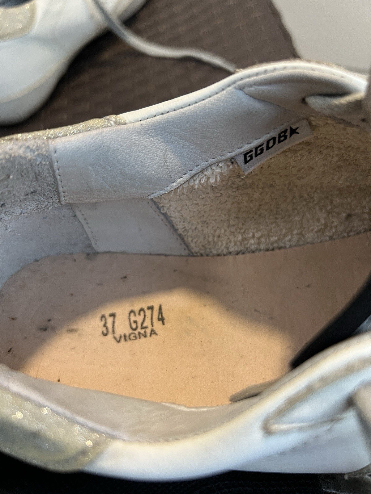 Golden Goose White/Green Leather And Suede Superstar Sneakers US 6.5