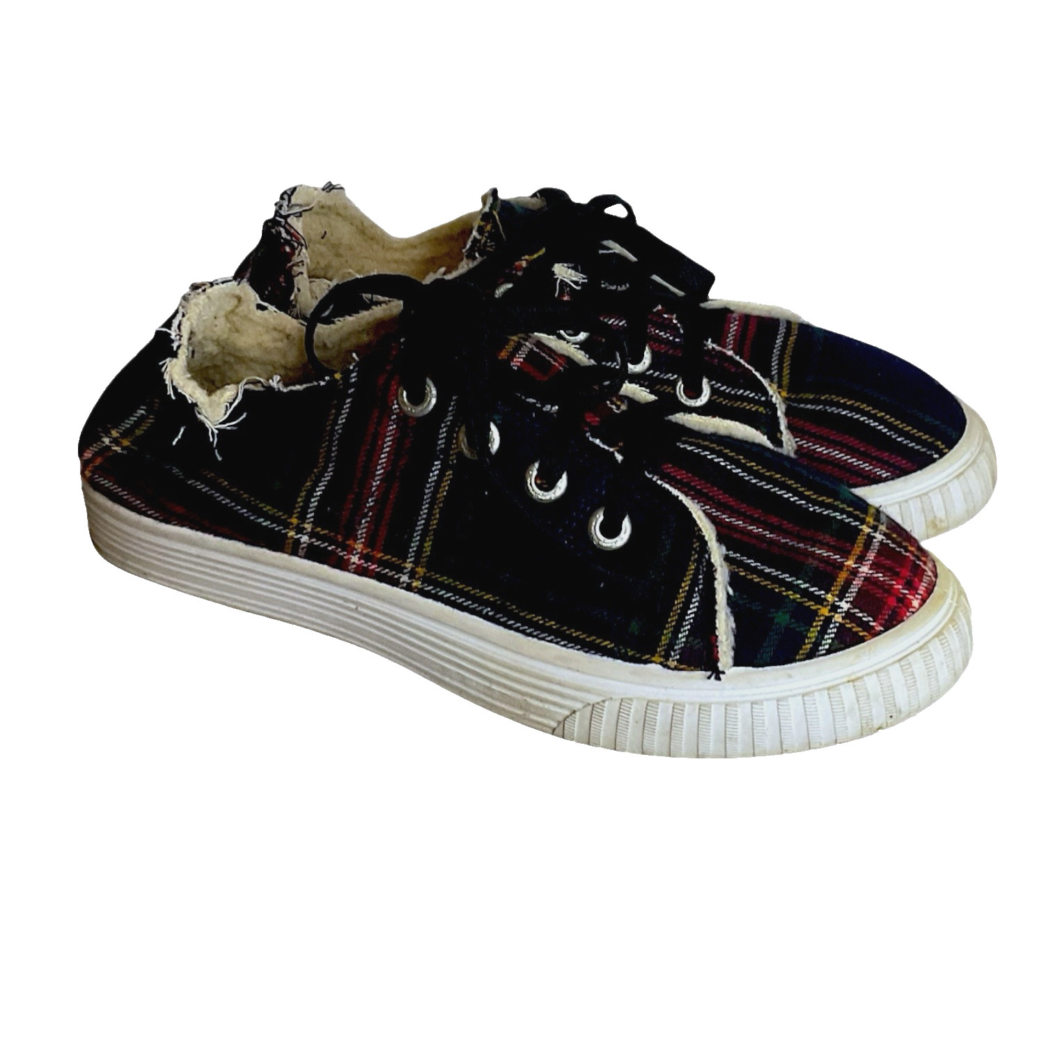 Tommy Bahamas Plaid Insulated Sneakers Memory Foam Size 8.5M