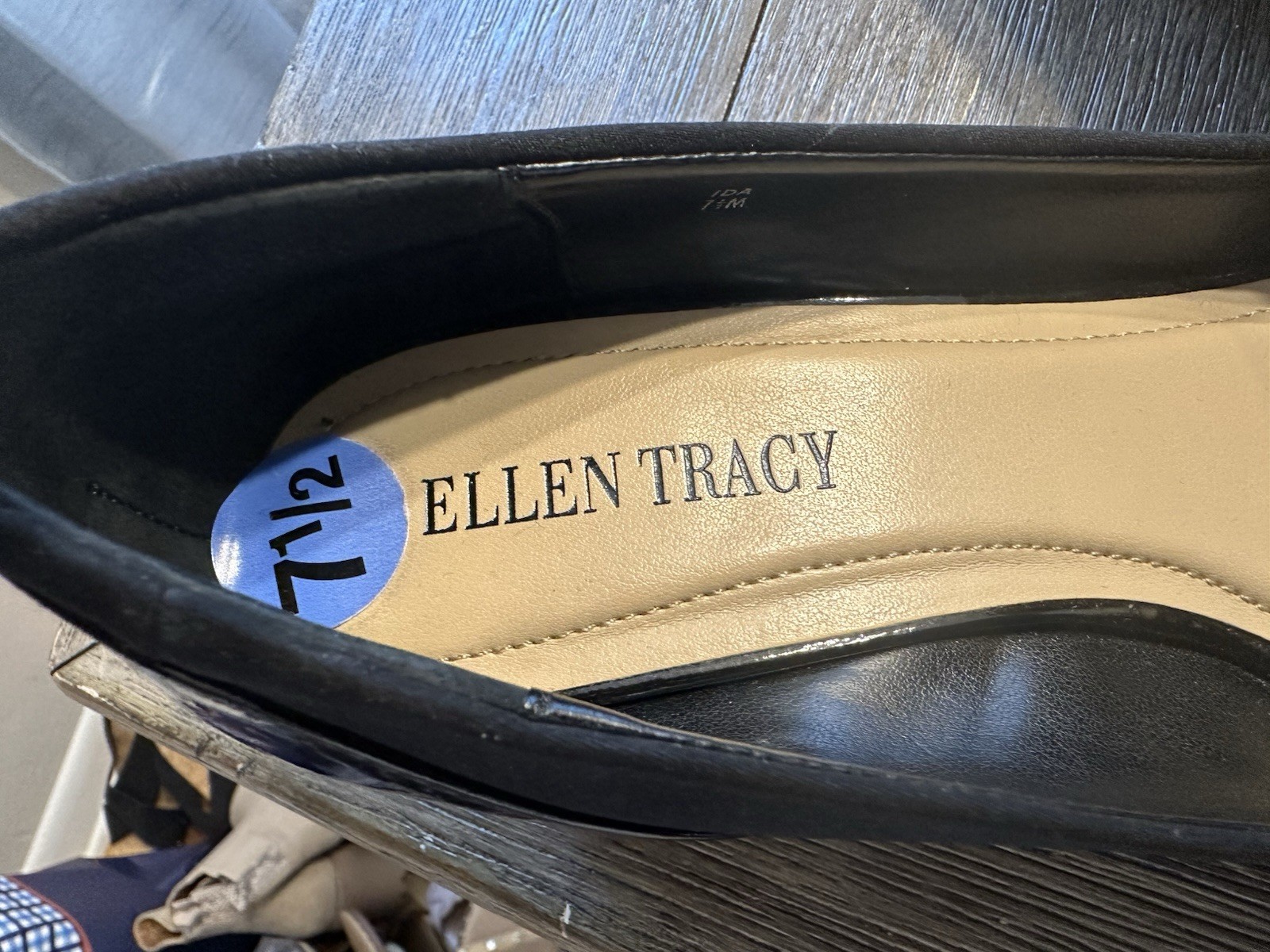 Ellen Tracy Ida Women’s Black Wedge Heels Open Toe Size 7.5
