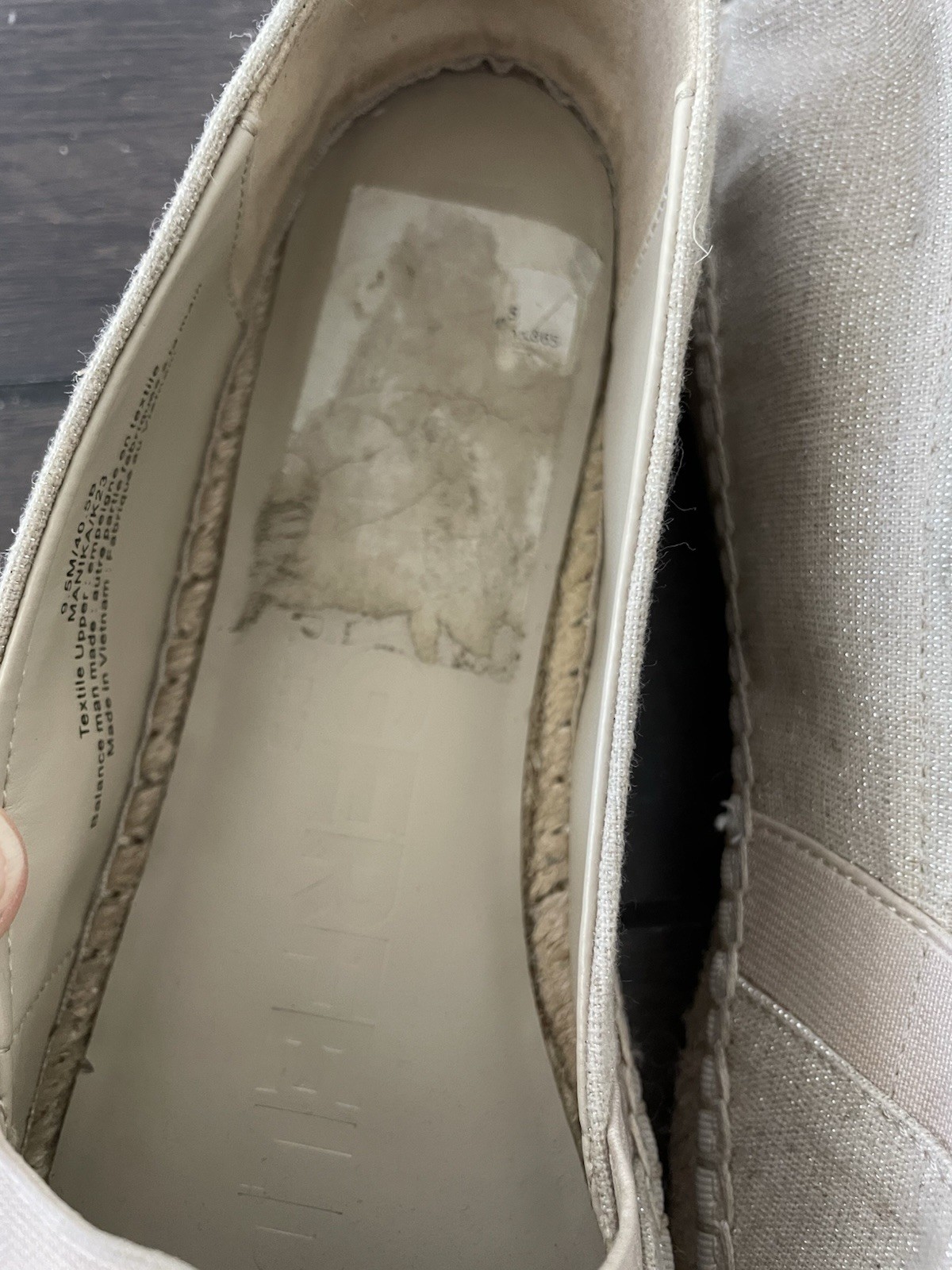 Karl Lagerfeld Cream Studded/Pearl Espadrilles Womens Slip On Shoes Size 9.5 M