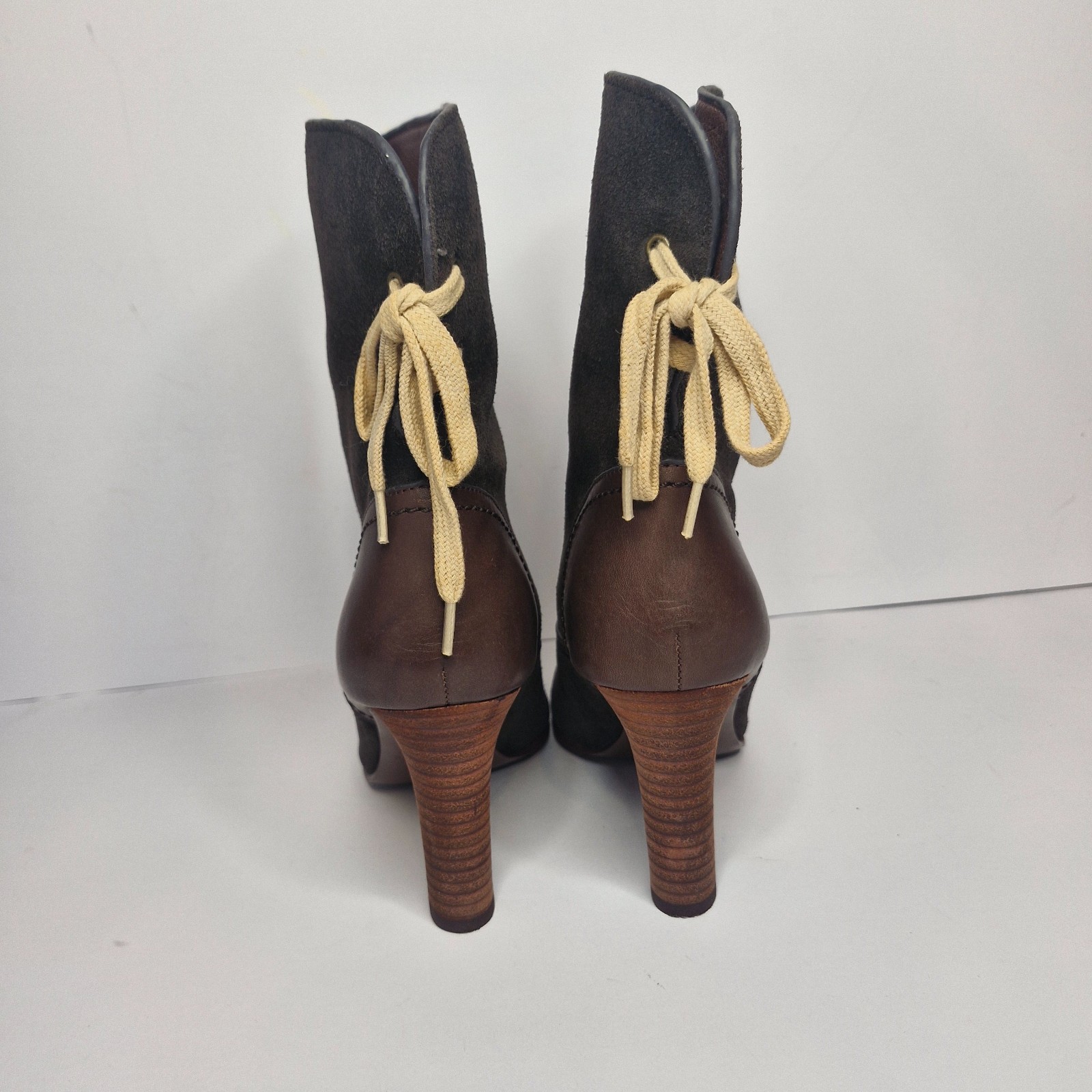 See By Chloe Lace Up Suede Brown Boots Very Good Condition Sz 37 /AU6.5 Soft