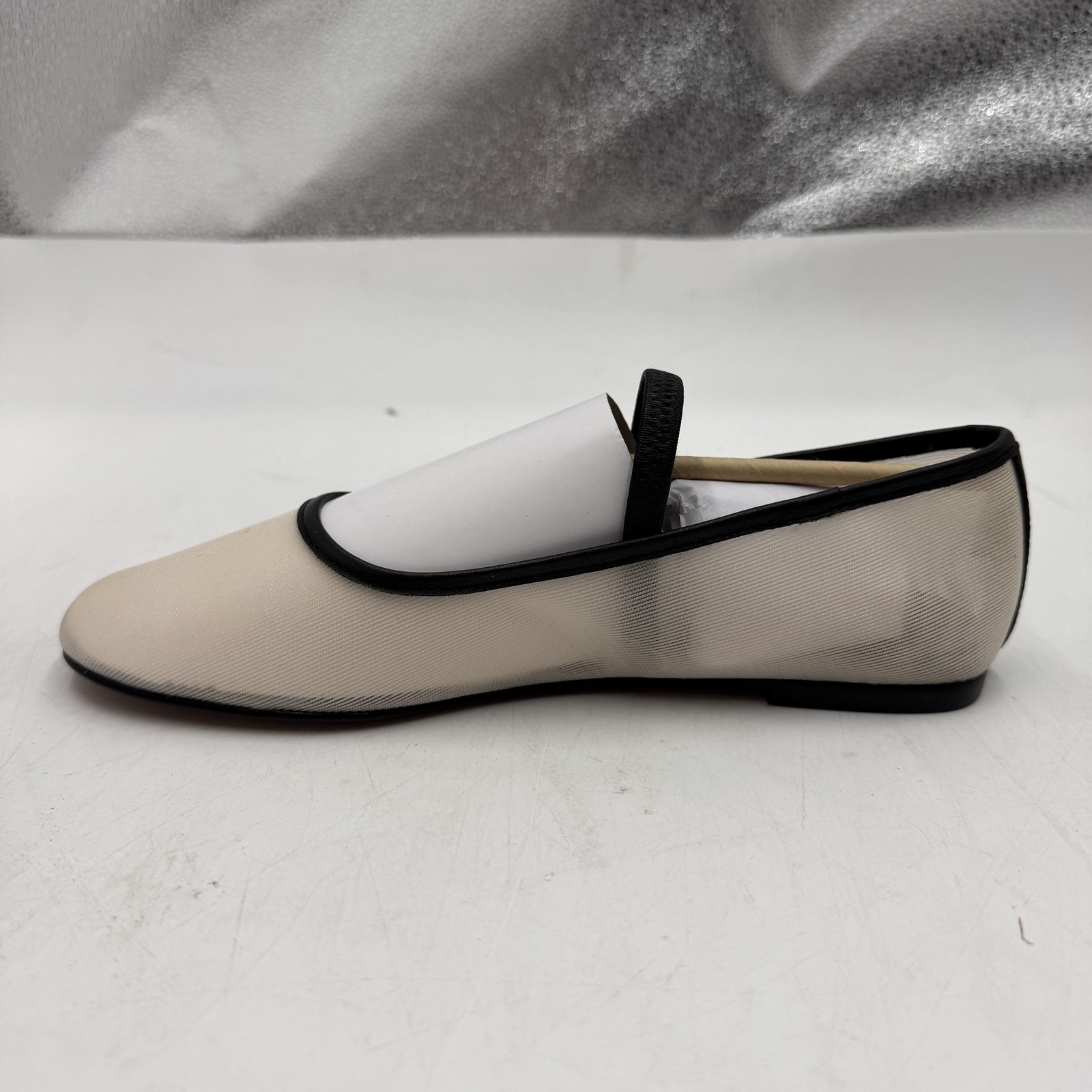 Madewell The Greta Round-Toe Ballet Flat Shoes Womens Size 8.5, Ecru Mesh