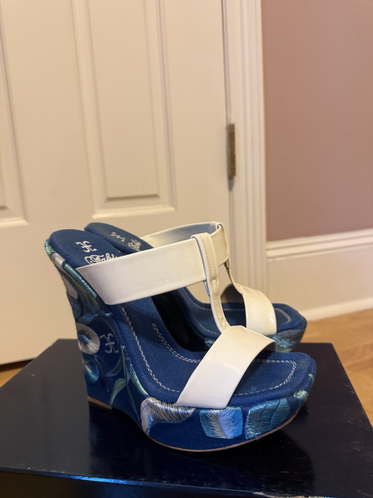 Fabi Patent Leather Italian Designer Sandals EUR 37 Stunning
