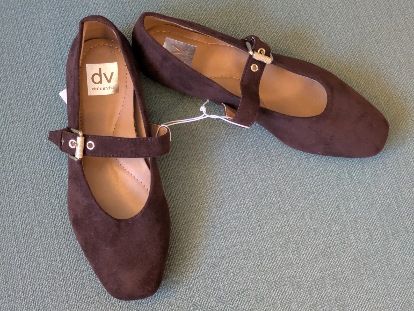 DV by DOLCE VITA Women’s Mauryce Suede Buckle Flat Shoes ~ Brown ~ Choose Size