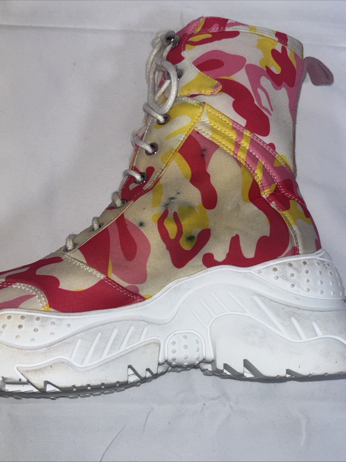 Shane Justin Street Wear Colorblock Pink Camo Clogs Lace Chukka Boots 37 Womens.