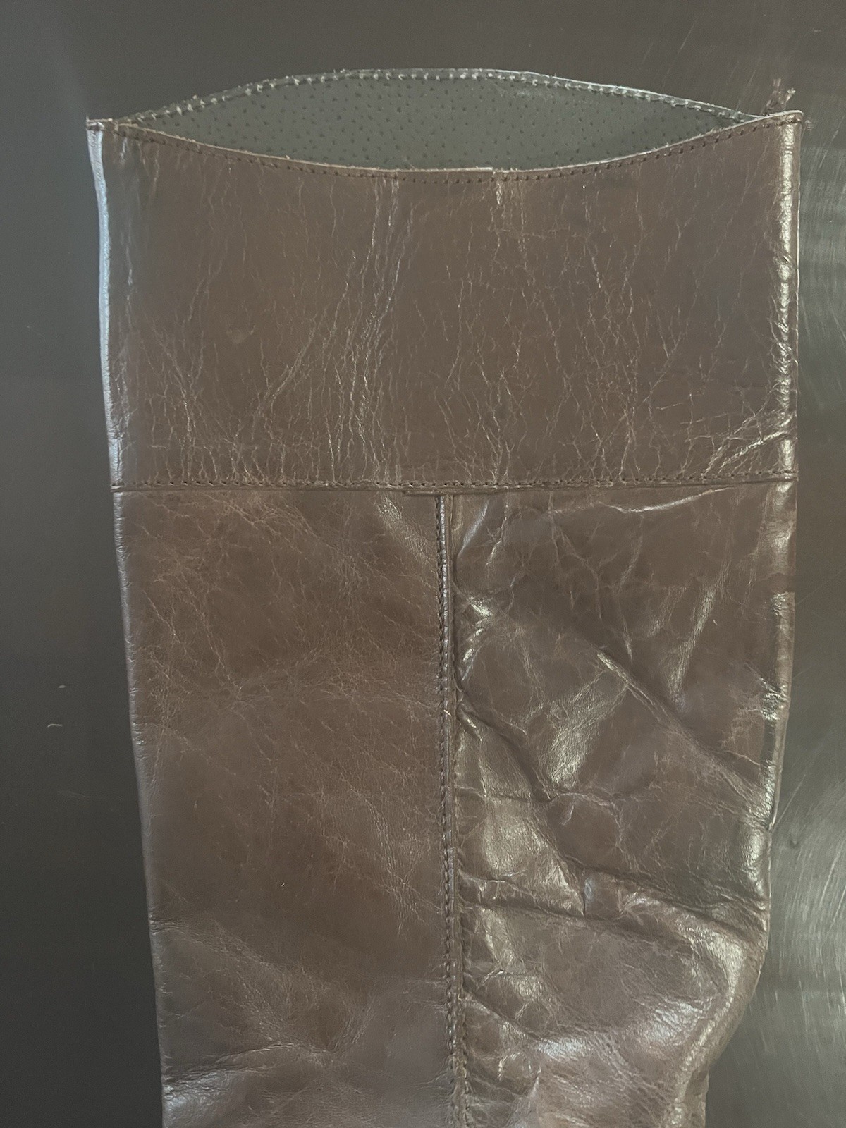 MIA Boots Leather Long Solid Brown Low Heel Size 8.5