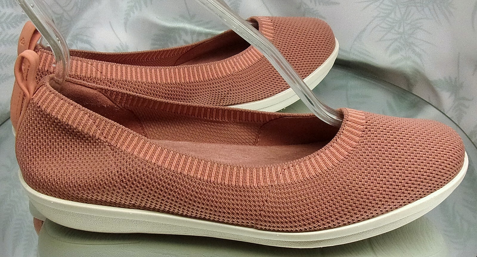 CLARKS ARLA PAIGE PINK KNIT FABRIC LOAFERS SLIP ONS COMFORT SHOES WOMENS SZ 8 M