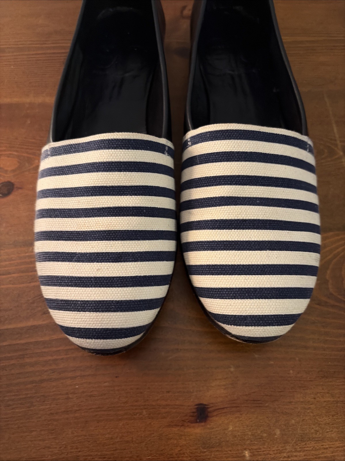 Cecilia Bringheli CB Made in Italy Blue/White Textile Loafer Flats Shoe 37.5 – 7