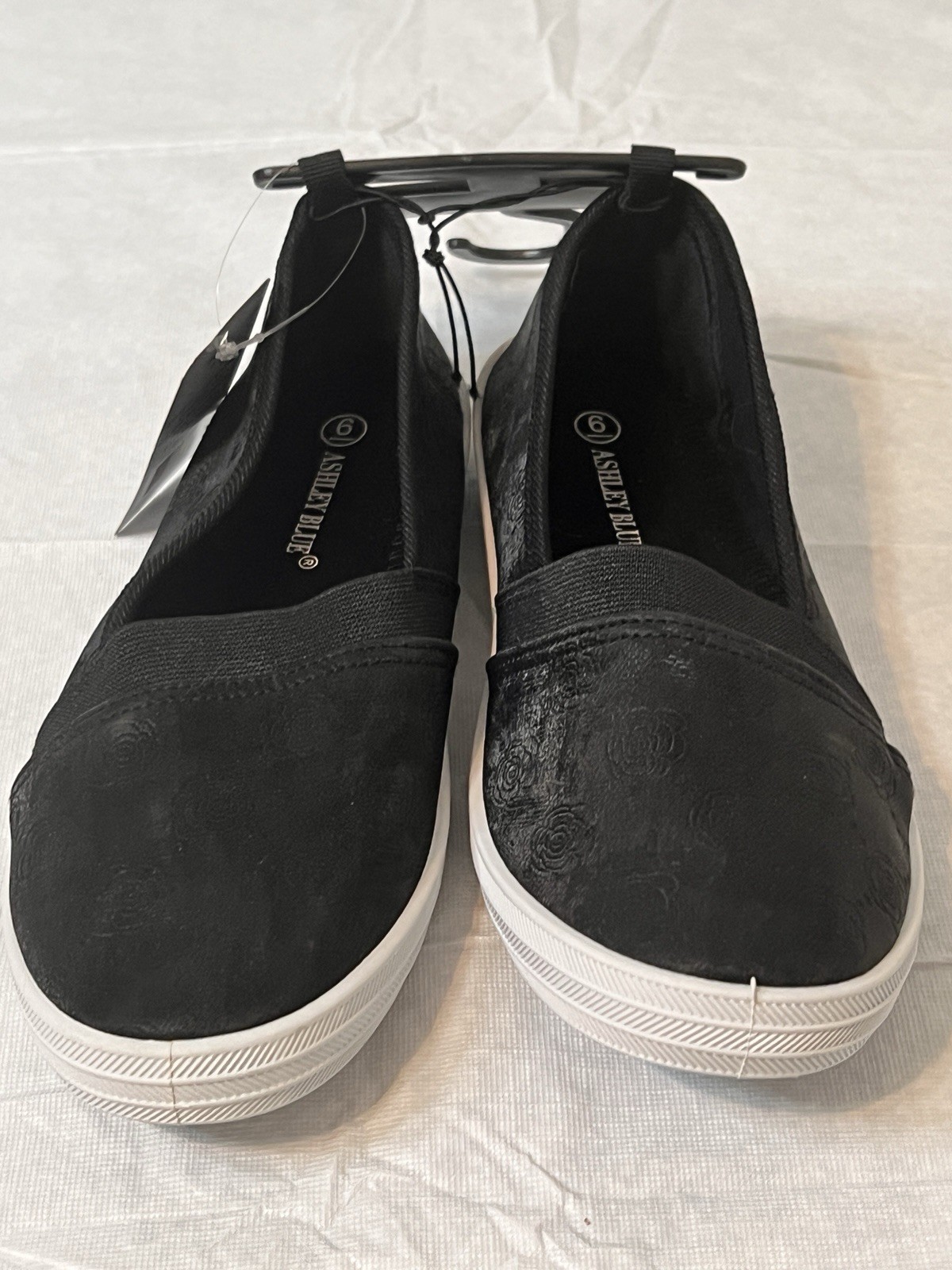 Ashley Blue Women’s Size 6 Black Slip On Canvas Sneakers Casual Shoes NWT