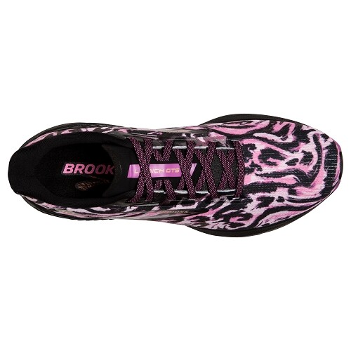 Brooks Launch GTS 10 Pink Black Leopard Women Road Running Shoes 1203991B010