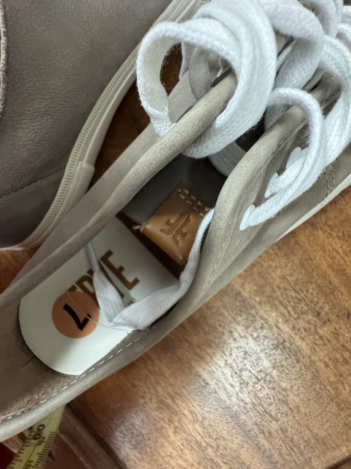 Frye, Woman, Tennis shoes, Gray-Brown, Size 7, Leather, Lace Up.!