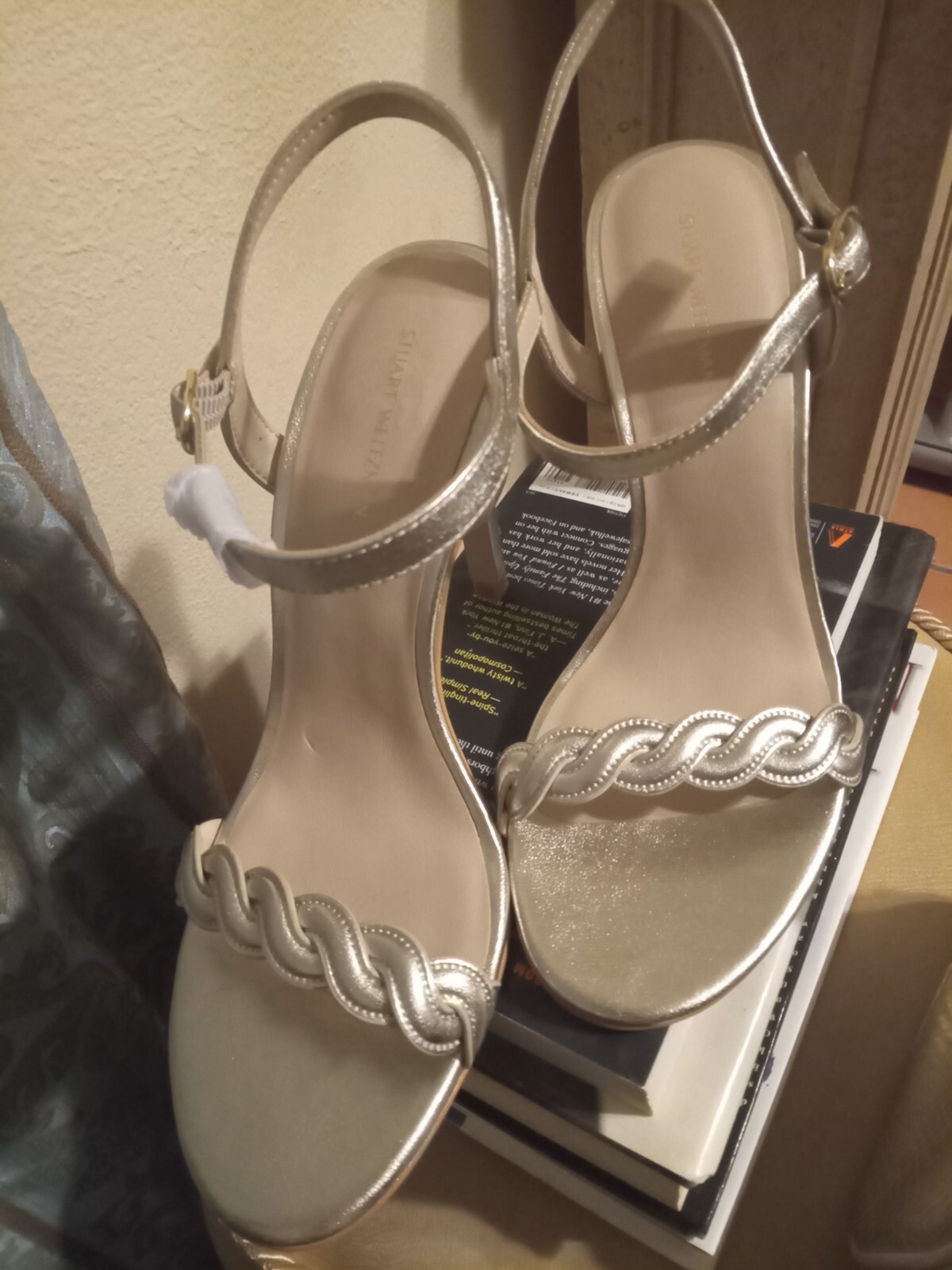 Stuart Weitzman Twistie Sandal Leather Ankle Strap High Heels Size 9.5 $295