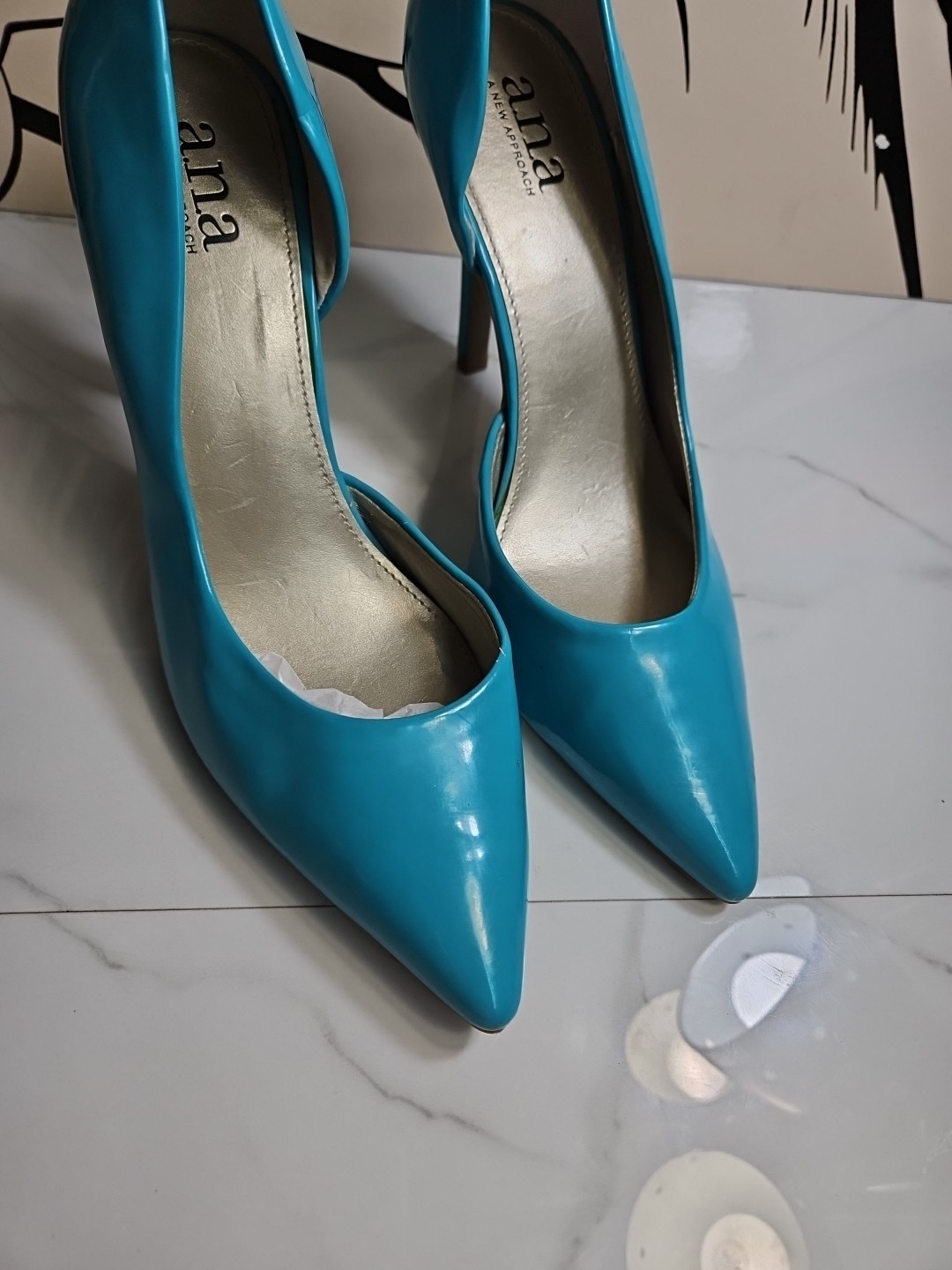 Ana A New Approach Blue 4″ Heels Slip-On Pointed Toe Shoes 8.5M