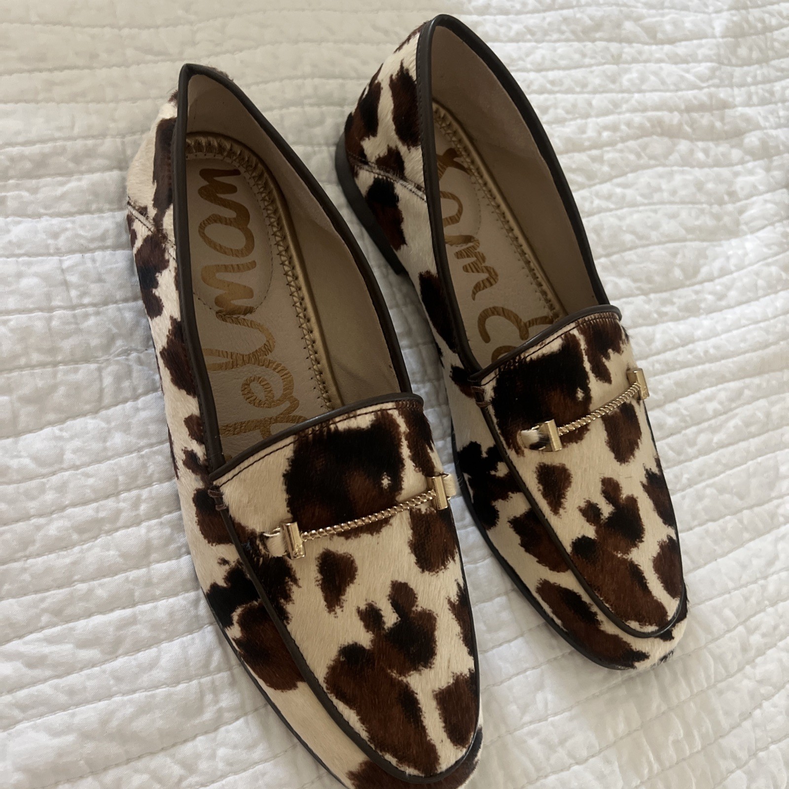Sam Edelman Animal Print Hair Calf Loafers Size 8M NIB