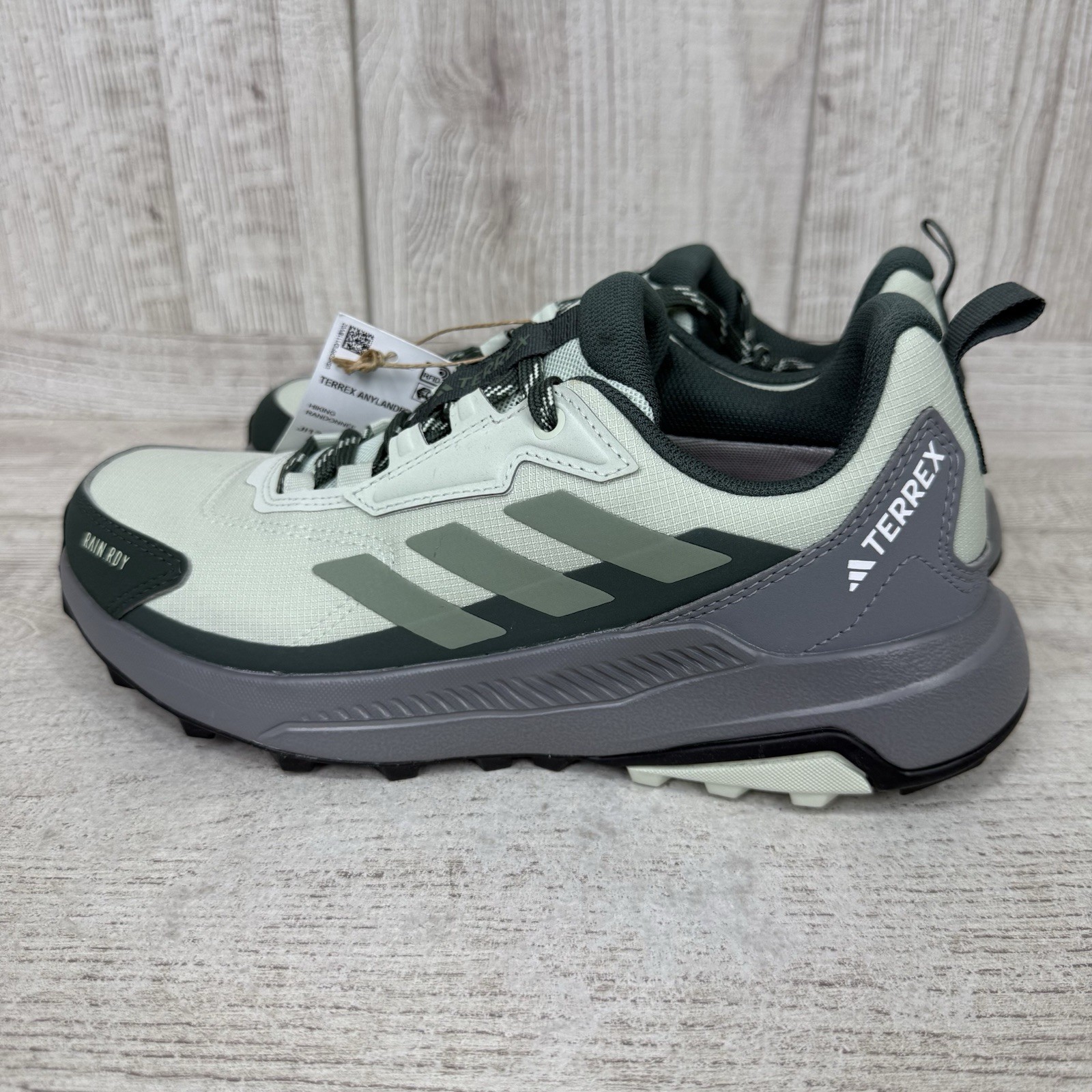 adidas Terrex Anylander Rain.Rdy Hiking Womens Sz 7 Green Sneakers Shoes JI1320