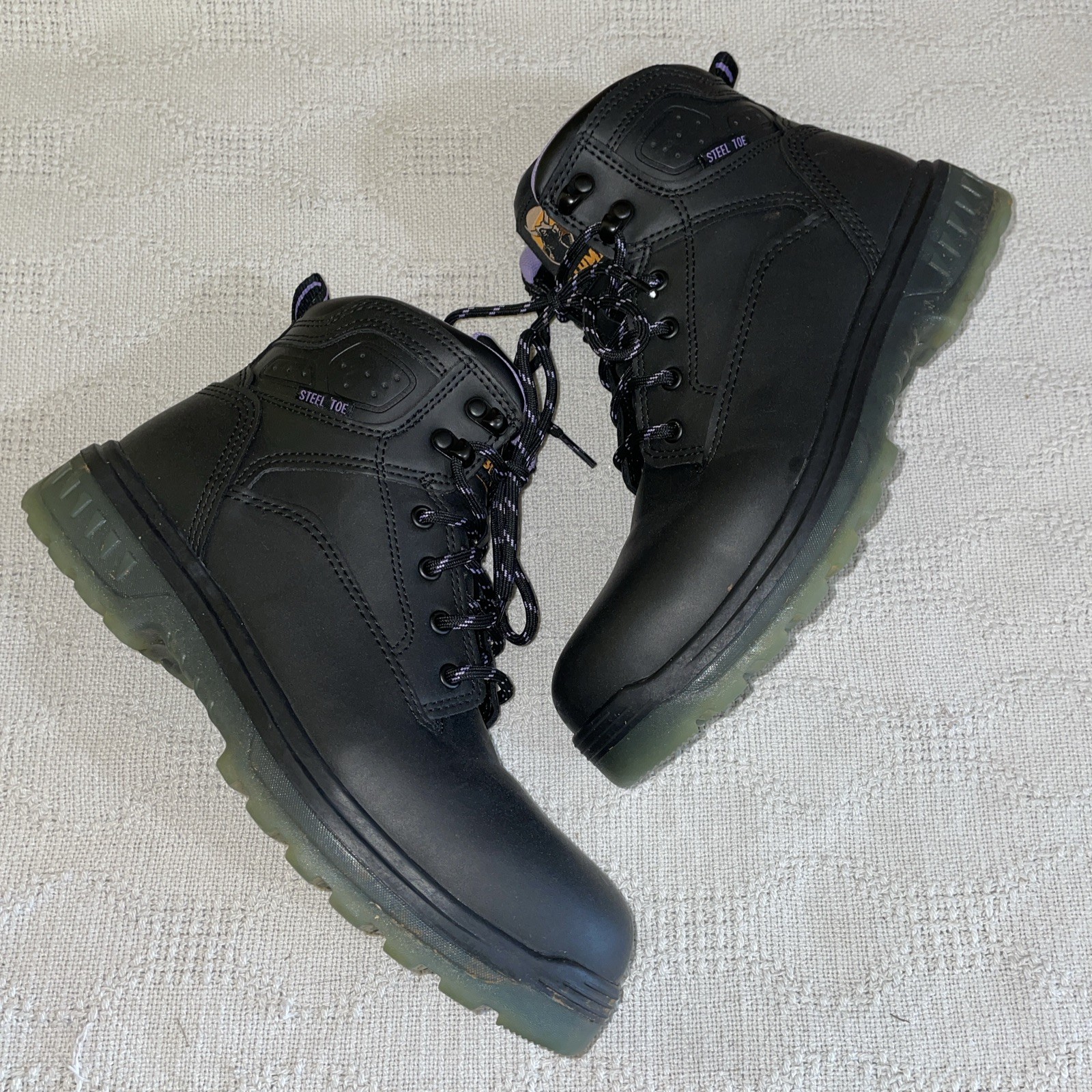Brahma Women’s Steel Toe Boots Size 8 M Black Leather Workwear Rugged Outdoors