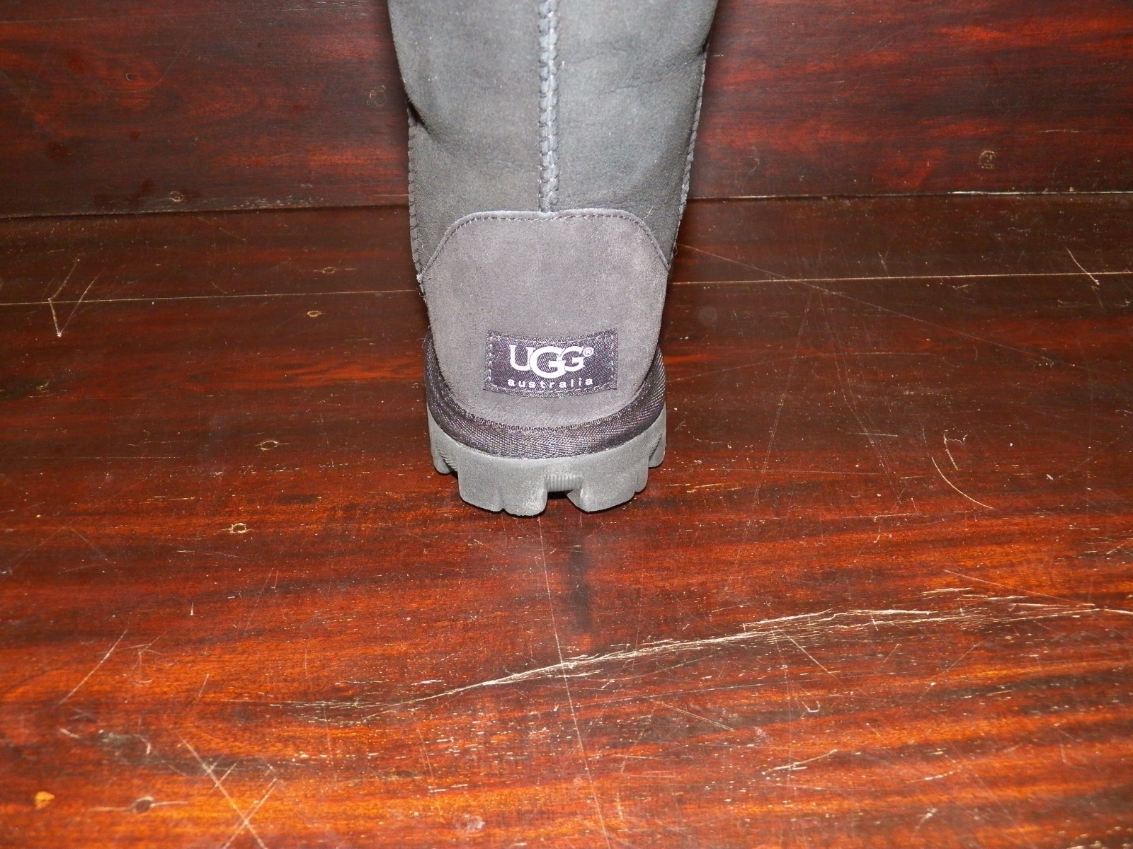 New Womens UGG Essential Tall Black Sheepskin Warm Winter Boots Rugged Heel