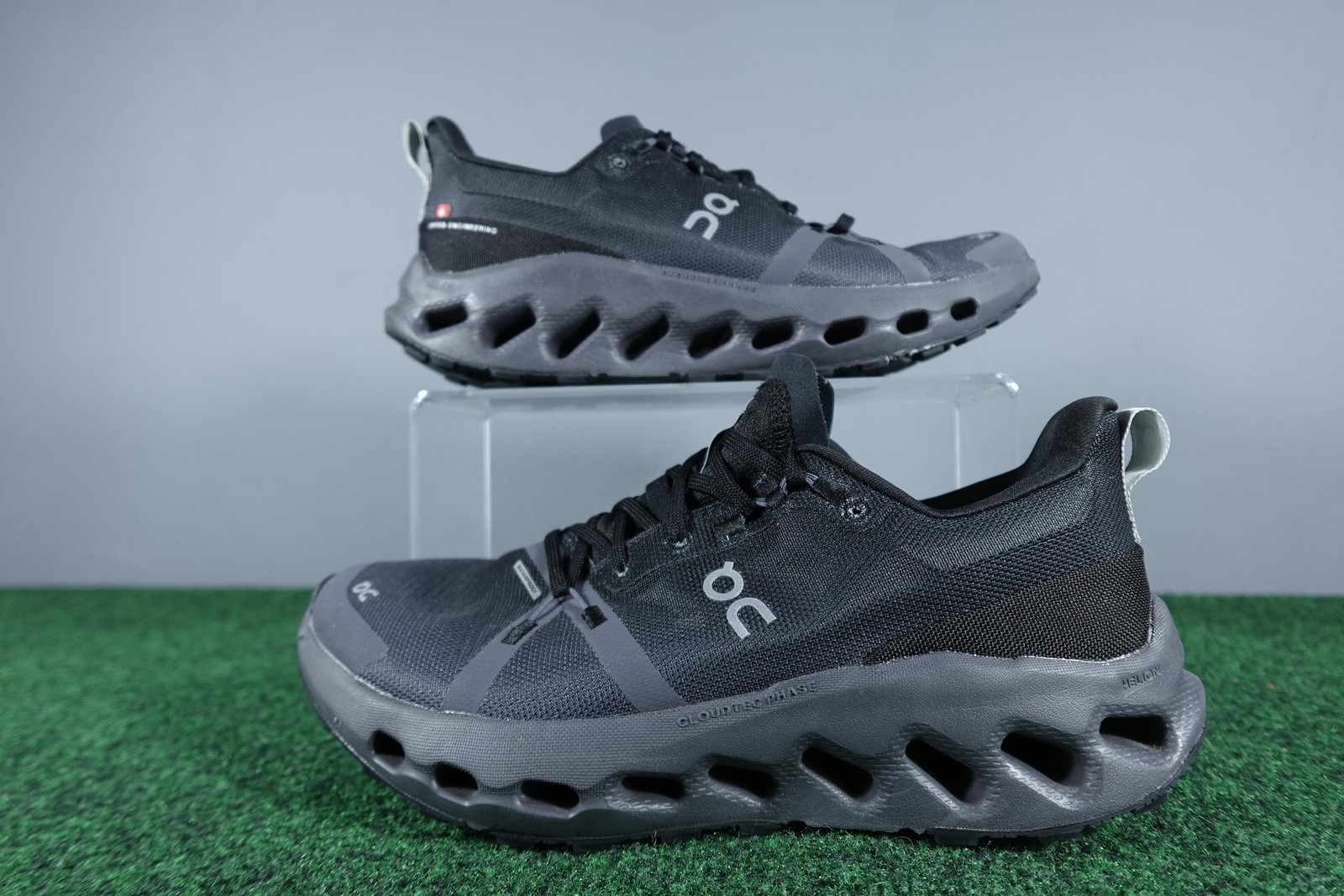 On Cloudsurfer Trail Waterproof Shoes Womens Size 8 Black Trail Running Sneakers