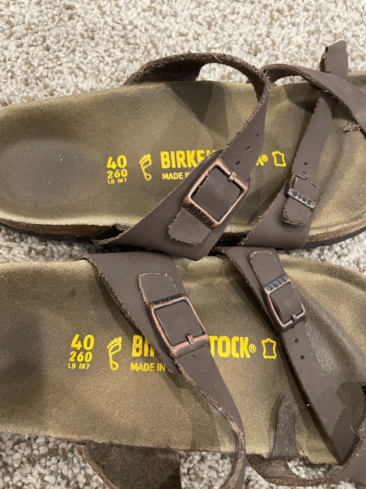 Birkenstock Mayari Women’s Nubuck Sandals – Mocha, US 9 40/260, Broken Strap