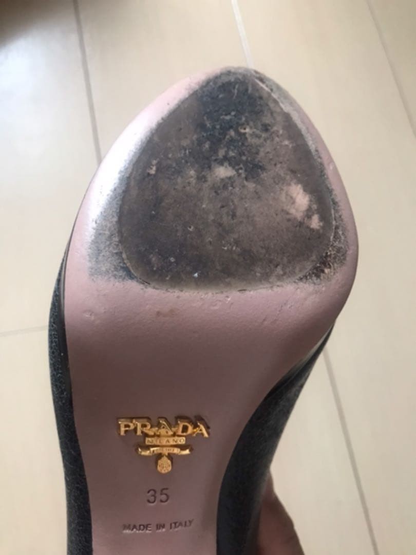 Rare PRADA Studded Black Pumps Size 35 US 5.5 EU 35 Heel 8.5cm