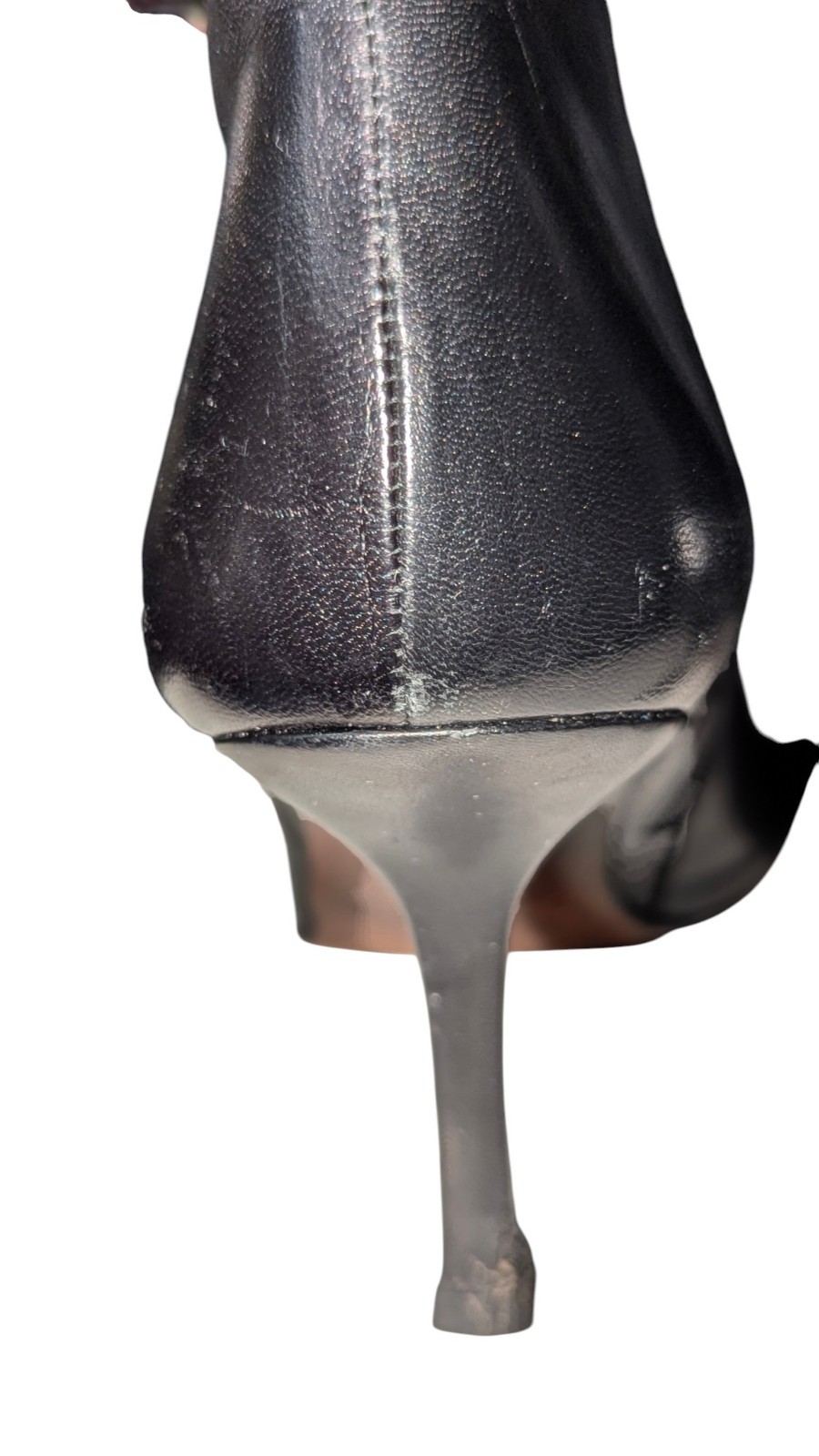 Vintage Albert Nipon Black Leather Pointed Toe Ankle Boots Heels Sz 7.5 M In Box