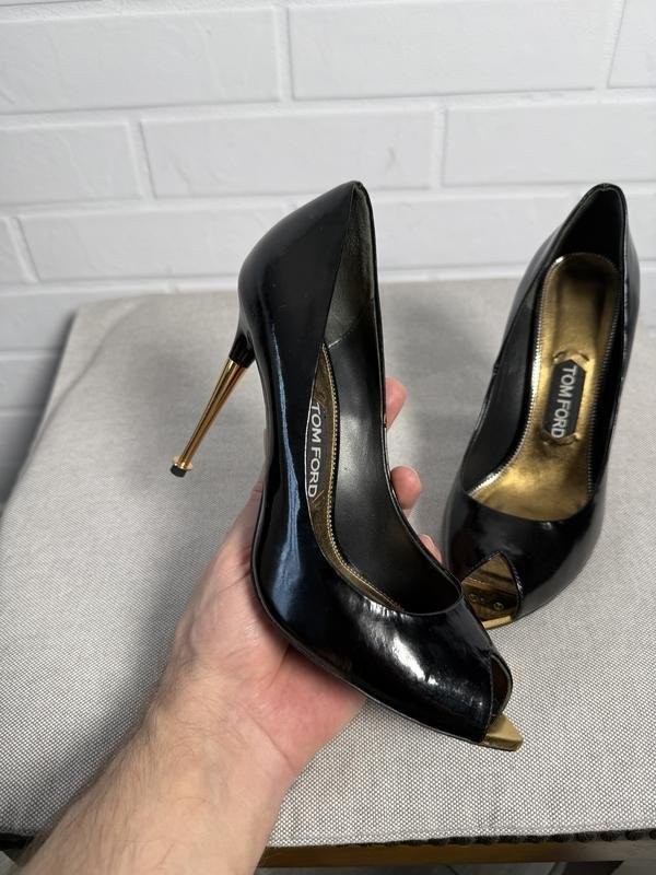women tom ford heels black patent leather 38