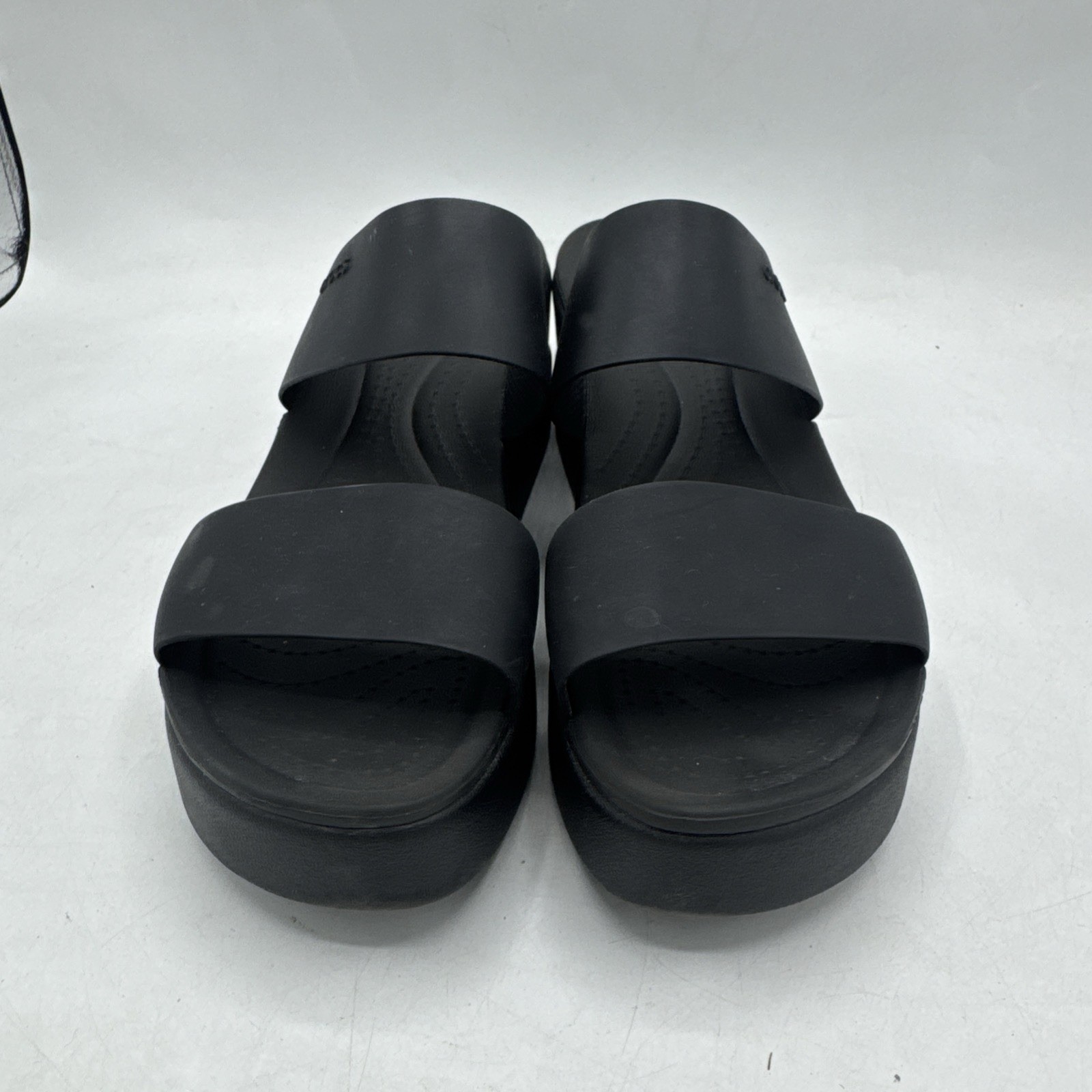 Crocs Brooklyn Mid Wedge Platform Slide Sandals Womens 10 Black Lite Ride