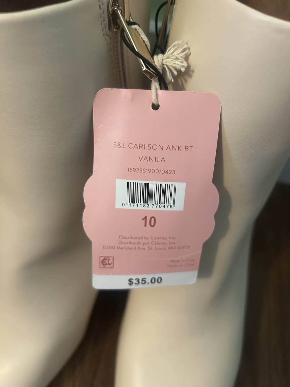 Sam & Libby Women’s Size 10 Carlson Vanilla Ankle Boot Chunky Round High Heel