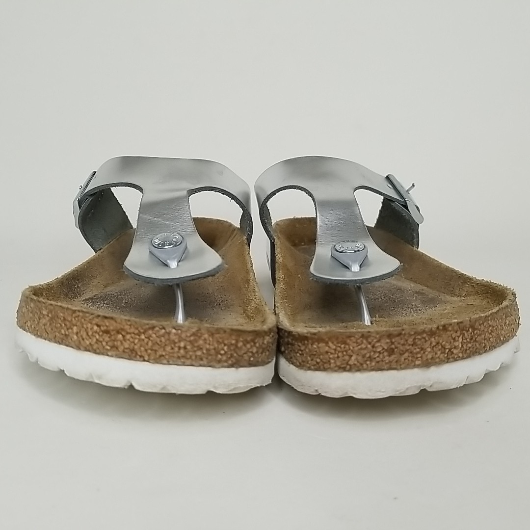 Birkenstock Gizeh BS Silver Comfort Leather Sandals Womens sz US 10-10.5/EU 41