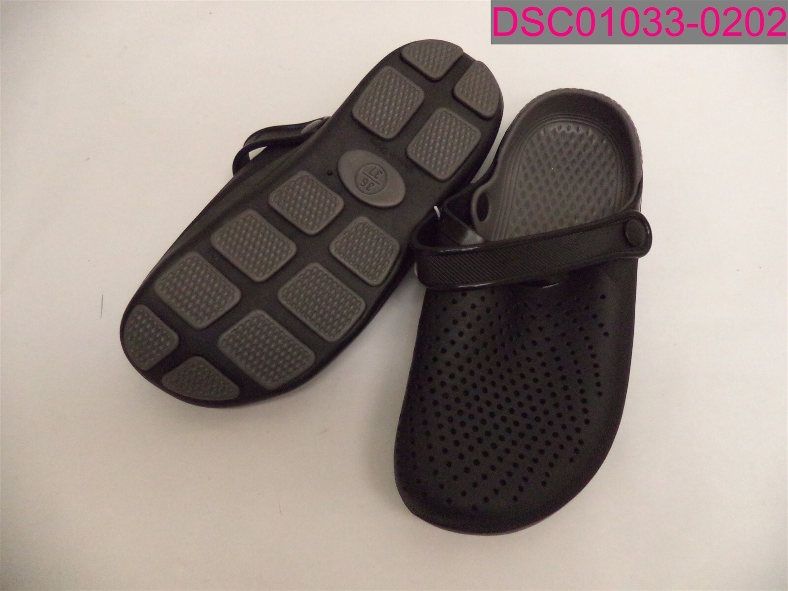 Size 36/37 (US 6) women’s Black Slip On Comfort Shoes Vented Air Flow Clogs