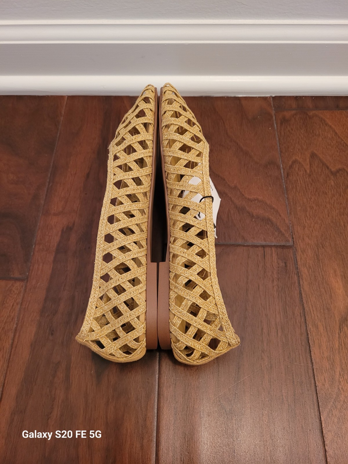 NWT Mango MNG Women’s Mesh Gold Ballet Flats EU 37 US Size 6.5