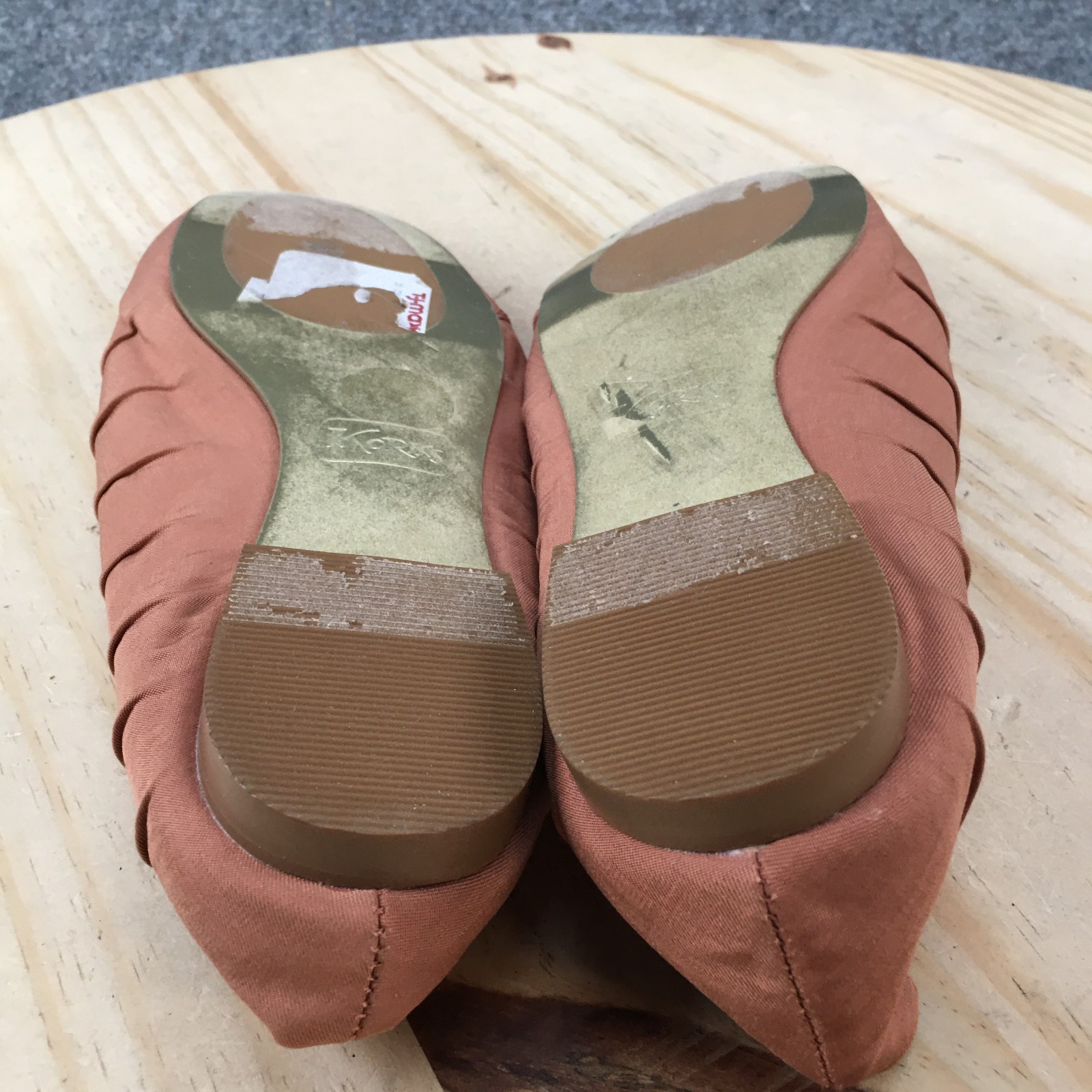 Korks Shoes Womens 7.5 M Ballet Flats Orange Fabric Slip On Fabric Comfort