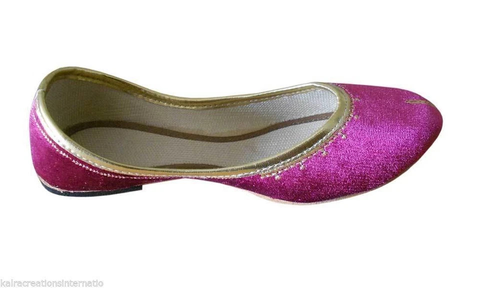 Women Casual Shoes Handmade Indian Leather Jutties Flip-Flops Mojaries US 5-9