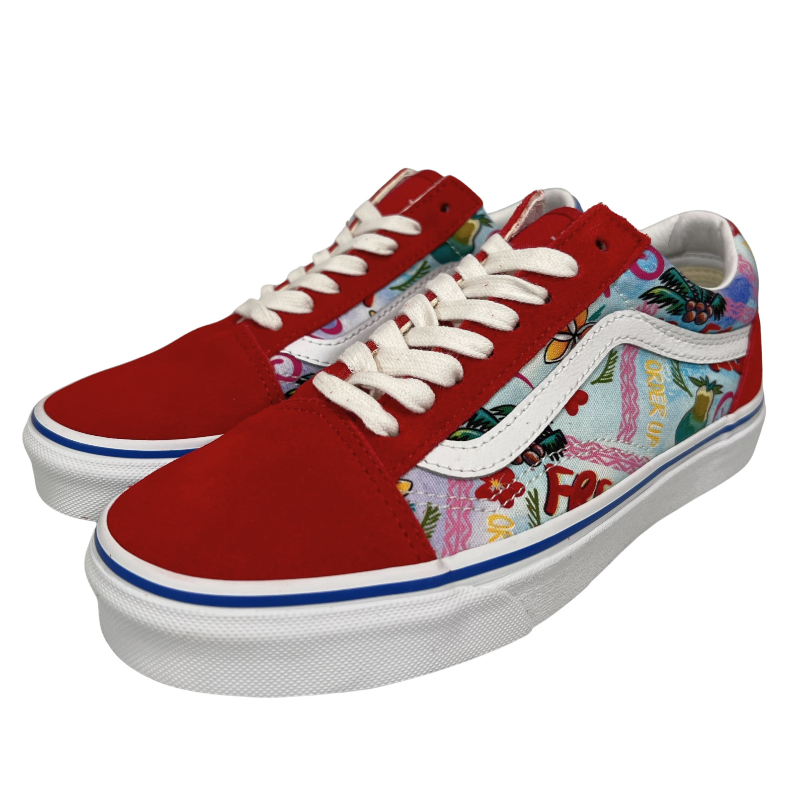 Vans Women’s Old Skool Skate Shoes Red/Tropical Print Size Women’s 8.5