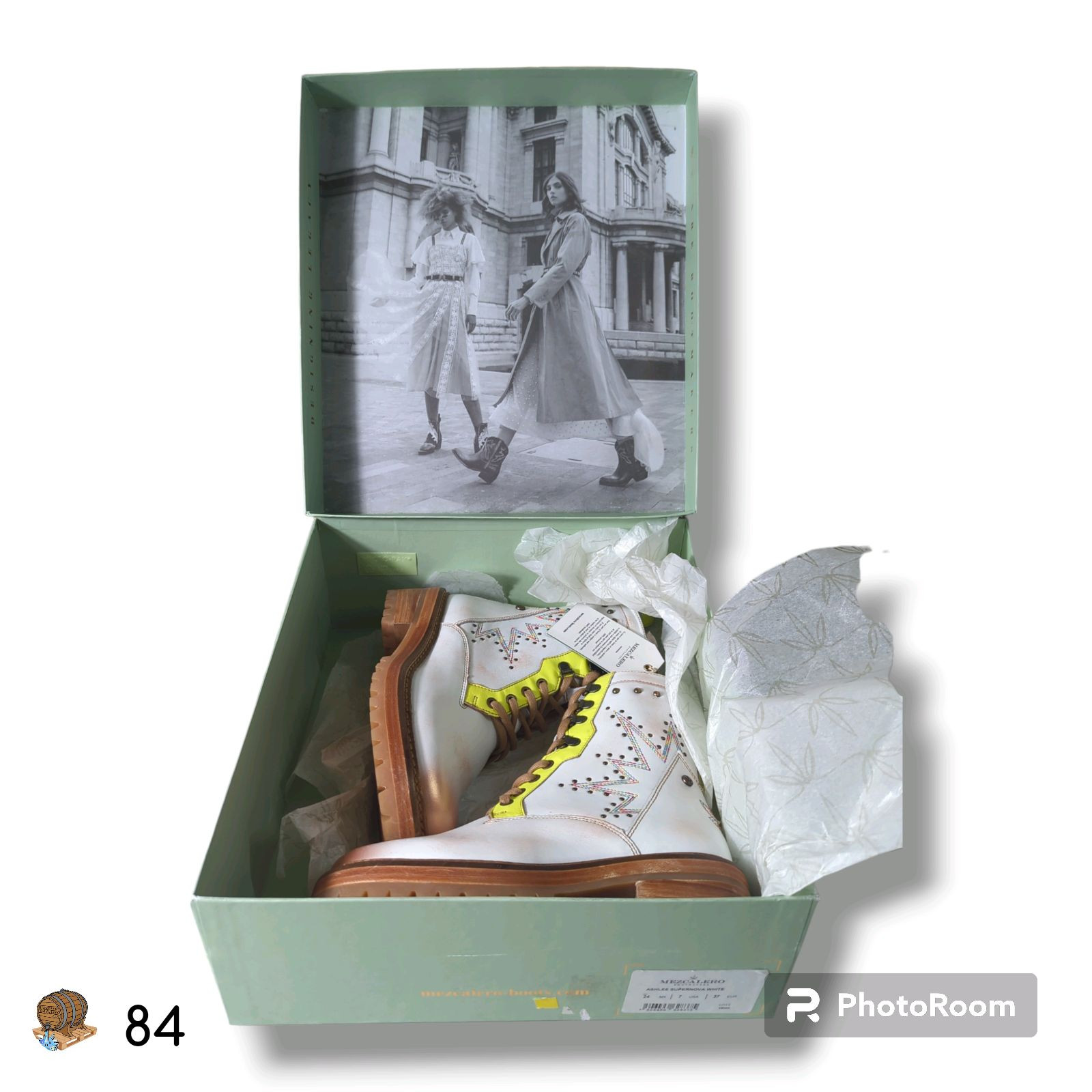 MEZCALERO – Ashlee Supernova White – Fashion Combat boots for Women (Size 7)
