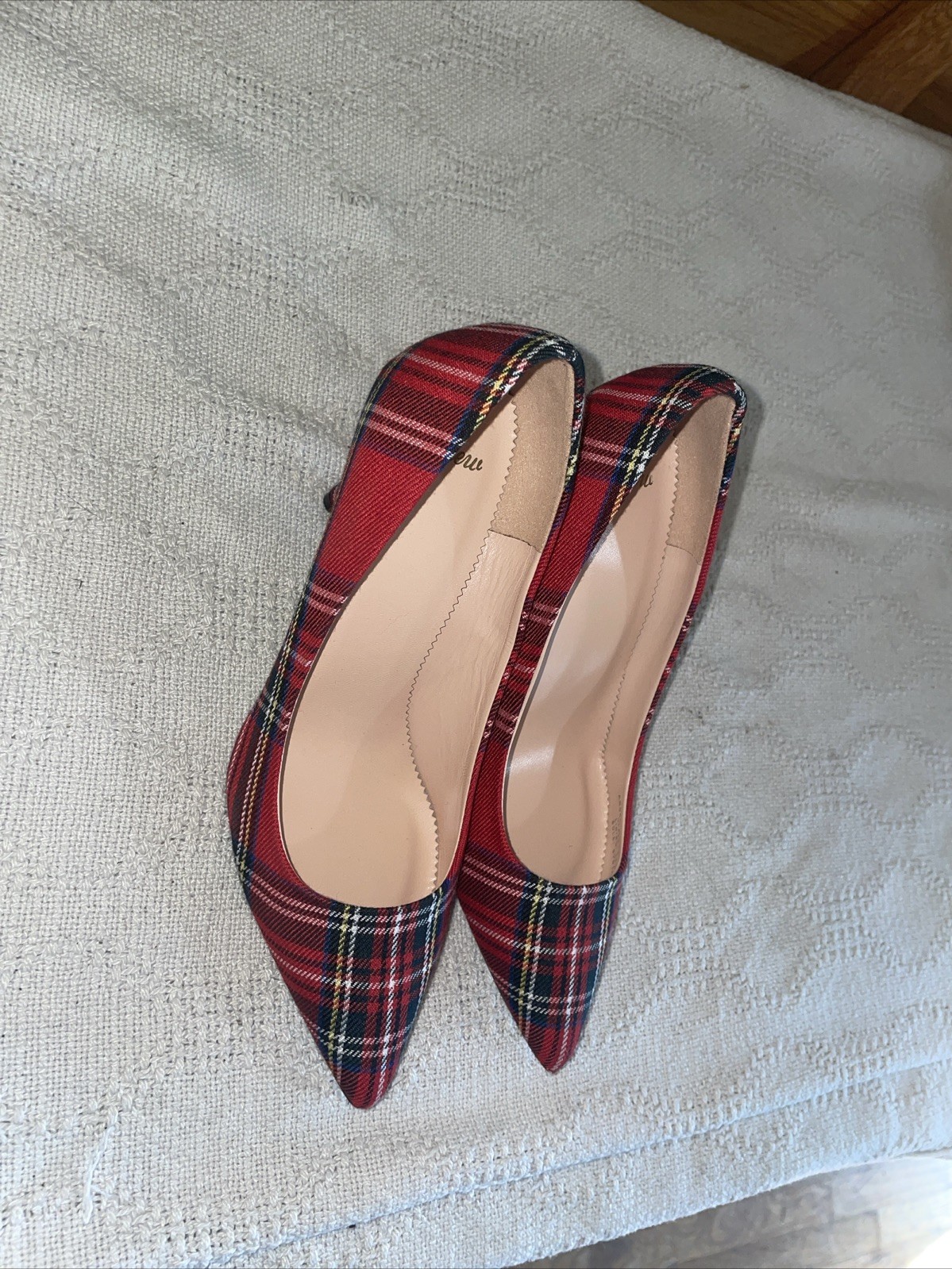J. Crew Women’s Dress Heels Size 6 B Red Plaid Business Formal Going out NWOB