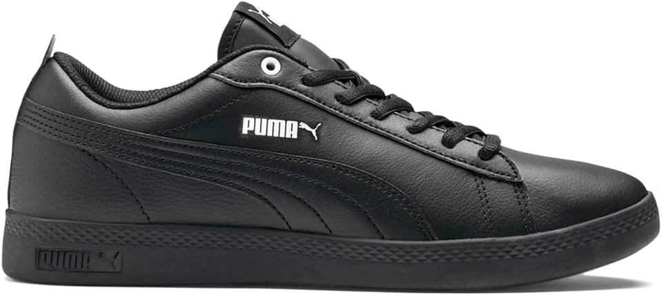 PUMA Smash V2 Women’s Sneakers Size 8.5 Black Leather Casual Shoes