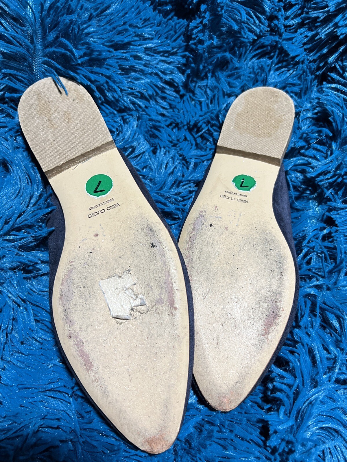 Le Monde Beryl Suede Mules * Blue * Semi-Pointed Toes